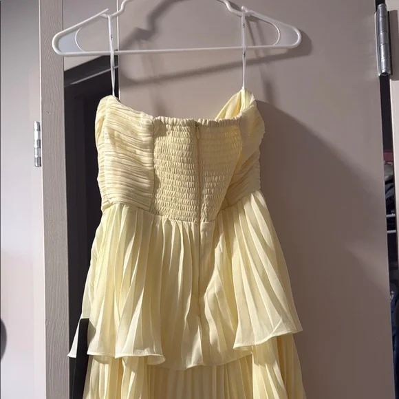 Lulus Yellow Strapless Tiered Dress - Picture 4 of 4